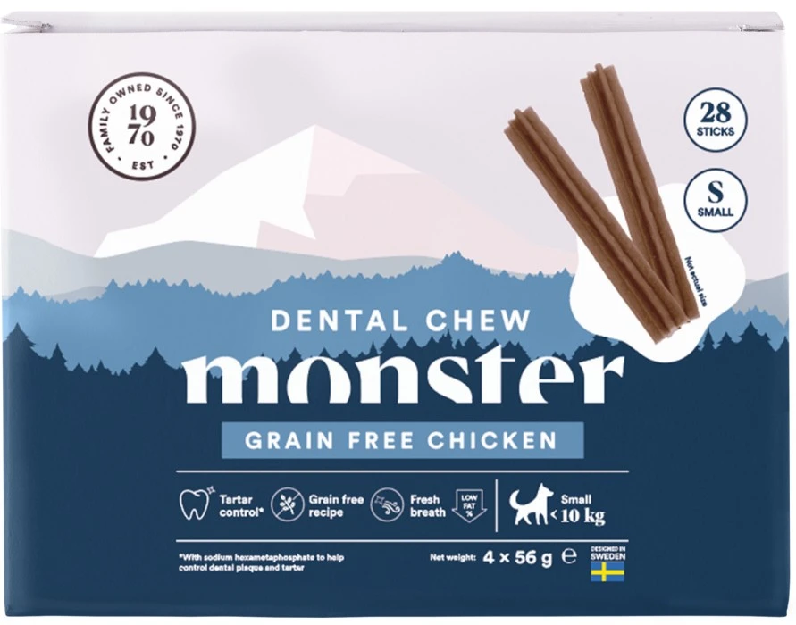 Monster Dog Dental Chew GF Hammashoitoherkku Kana, S, 28 Kpl 1 Monster Dog Dental Chew GF Hammashoitoherkku Kana, S, 28 Kpl