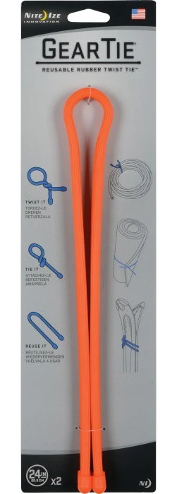 Nite Ize Gear Tie 32-Bright Orange 2pk 4 Nite Ize Gear Tie 32-Bright Orange 2pk - Image 4