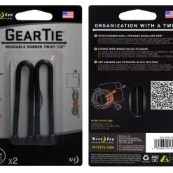 Nite Ize Gear Tie 6- Black 2-pack