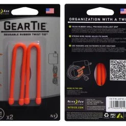 Nite Ize Gear Tie 6- Bright Orange 2-pack