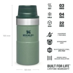 Stanley The Trigger-Action Travel Mug 0.25L Hammertone Green 8 Stanley The Trigger-Action Travel Mug 0.25L Hammertone Green -Muck Boot Shop stanley the trigger action travel mug 0 25l hammertone green 1