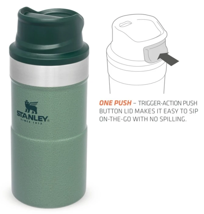 Stanley The Trigger-Action Travel Mug 0.25L Hammertone Green 4 Stanley The Trigger-Action Travel Mug 0.25L Hammertone Green - Image 4