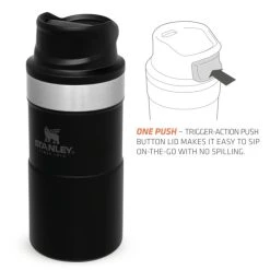 Stanley The Trigger-Action Travel Mug 0.25L Matte Black -Muck Boot Shop stanley the trigger action travel mug 0 25l matte black 3