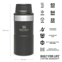 Stanley The Trigger-Action Travel Mug 0.25L Matte Black -Muck Boot Shop stanley the trigger action travel mug 0 25l matte black 4
